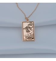 Kişiye Özel 925 Ayar Gümüş The Fool Tarot Kolye (Rose)
