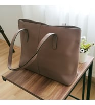 Kadın Fermuarlı Slim Tote Çanta (Rose)