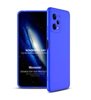 Microsonic Xiaomi Poco X5 5G Kılıf Double Dip 360 Protective Siyah Mavi (Mavi)