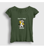 Presmono Kadın Sarı Meow Queen Freddie Mercury T-Shirt 407801tt (Haki)
