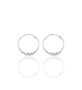 Söğütlü Silver Gümüş 18 mm doricalı halka küpe (Gümüş)