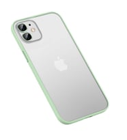 Apple iPhone 11 Kılıf Retro Kenar ve Lens Koruyucu Renkli Kılıf (Yeşil)