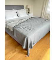 "Çift Kişilik 4 Katlı Müslin Pike  Rahat Uyku İçin"  %100 Pamuk (230*240 Cm) (Antrasit)