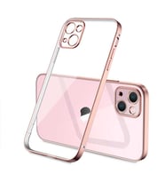 Uyumlu Model Apple iPhone 13 Kılıf Elektroplatin Kaplama Kapak (Rose)