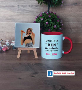 Motto Yeni Bir Ben Fotoğraflı Dekoratif Taş, Kupa Bardak Beyaz Hediye (Model 2)