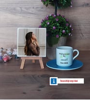 Mekatronik Mühendisi Fotoğraflı Dekoratif Taş, Ahşap Altlıklı Türk Kahvesi Fincanı Hediye (Model 5)