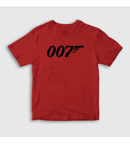 Presmono Unisex Çocuk Beyaz Logo 007 Film James Bond T-Shirt 257982tt (Kırmızı)