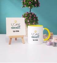 Uçak Mühendisi Kupa Bardak Lacivert Dekoratif Taş Baskı (Model 4)