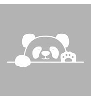 Panda Araba Sticker siyah 19x8 CM (Beyaz)