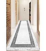 Dijital Baskılı Kaymaz Taban Yıkanabilir Modern Yolluk Ve Koridor Halısı NDU-SD-1077 (Gri)