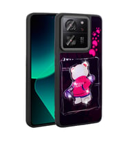 Xiaomi Mi 13T Kılıf Parlayan Kabartmalı İkonik Figürlü Amas Silikon Kapak (Siyah)