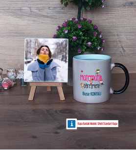 Matematik Öğretmeni Fotoğraflı Dekoratif Taş, Kupa Bardak Beyaz Hediye (Model 9)