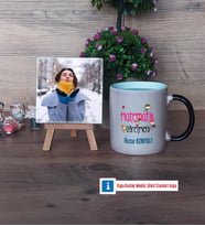 Matematik Öğretmeni Fotoğraflı Dekoratif Taş, Kupa Bardak Beyaz Hediye (Model 9)