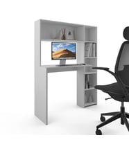 Anzera - Berlin Ofis Masası - Raflı Çalışma Masası (Beyaz)