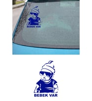 Arabada Bebek Var Araba Sticker - Oto Sticker - Araba Sticker - 20 Cm (Mavi)