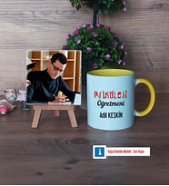 Psikoloji Öğretmeni Fotoğraflı Dekoratif Taş, Kupa Bardak Beyaz Hediye Öğretmenler Günü Hediyesi (Model 7)