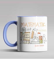 Kişiye Özel Matematik Öğretmeni Tasarımlı Siyah Renk Kupa 16 (Mavi)