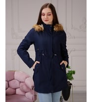 ALNİDA COLLECTİON İçi Kürkü Ve Su Geçirmez Bayan Kışlık Mont&Kaban (Lacivert)