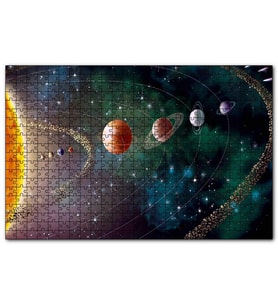 Cakapuzzle Güneş Sistemi ve Yörüngede Gezegenler  Puzzle Yapboz MDF (Ahşap) (1000 Parça)