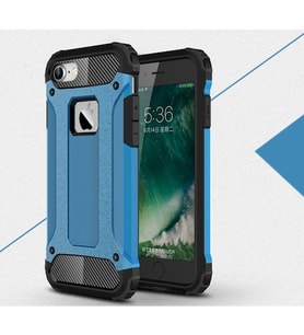 iPhone 7 Silikon Armor Hybrid Zırh Kılıf (Mavi)
