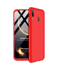 Microsonic Samsung Galaxy M10s Kılıf Double Dip 360 Protective (Kırmızı)