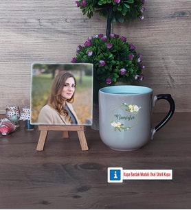Doğum Günü Hediyesi Fotoğraflı Dekoratif Taş, Kupa Bardak Beyaz Hediye (Model 10)