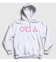Presmono Unisex Beyaz Purple Symbols Squid Game Kapüşonlu Sweatshirt 261309tt (Beyaz)
