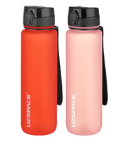 Uzspace 2'li Tritan Matara Seti 1000 ml Büyük Boy 14 Farklı Renk Seçeneği FiftyFifty (Pembe-Mınt)