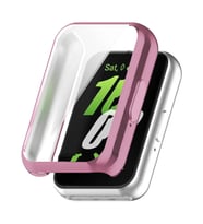 Microsonic Samsung Galaxy Fit 3 Kılıf 360 Full Round Soft Silicone Siyah (Pembe)