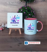 Developer Dekoratif Taş, Kupa Bardak Kırmızı Hediye (Model 5)
