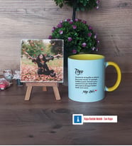 Teyzeye Hediye Fotoğraflı Dekoratif Taş, Kupa Bardak Beyaz Hediye (Model 7)