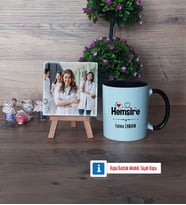 Hemşire Fotoğraflı Dekoratif Taş, Kupa Bardak Beyaz Hediye (Model 11)