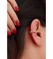 GÜMÜŞ TEKLİ HALKA MİNİK TOPLU KIKIRDAK KÜPE  (Bronz)
