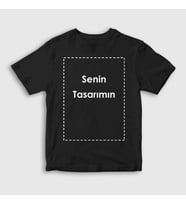 Presmono Unisex Çocuk Beyaz Kendin Tasarla Kişiye Özel T-Shirt 519471tt (Siyah)