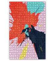 Cakapuzzle Renklerin Patlaması Turuncu ve Siyah Puzzle Yapboz MDF (Ahşap) (500 Parça)