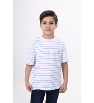 Toontoy Unisex Çocuk Çizgili Tişört (Mavi)