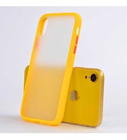 Apple iPhone XR 6.1 Kılıf Zore Fri Mat Yüzey Renkli Kenar Kılıf (Sarı)