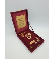KİŞİYE ÖZEL HEDİYE   ORTA  BOY PLAKETLİ KURANI KERİM (Bordo)