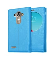 LG G4 Uyumlu Pencereli Kapaklı Magnum Kılıf (Mavi)