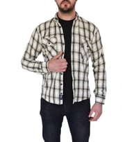 Erkek Kışlık Oduncu Silim Fit Çift Cepli Kapaklı Gömlek BGL-ST02262 (Krem)