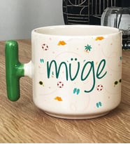 Kişiye Özel İsme Özel Hediye T Kupa Bardak Yaz Temalı Desenli (Yeşil)