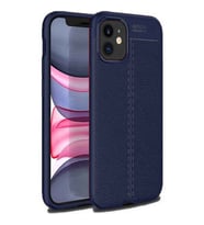 Apple IPhone 12 Mini Deri Görünümlü Firo Silikon Kılıf (Lacivert)
