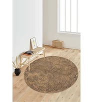 Dijital Baskılı Kaymaz Taban Yıkanabilir Yuvarlak Salon Halısı Koridor Halısı Paspas NDY-SD-343 (Kahverengi)