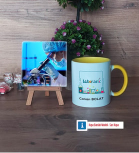 Laborant Fotoğraflı Dekoratif Taş, Kupa Bardak Beyaz Hediye (Model 7)