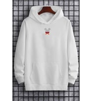 Unisex Mause Sırt Baskılı Sweatshirt (A.Beyaz)