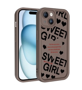 iPhone 15 Kılıf Kamera Korumalı Baskılı Arka Yüzey Klas Kapak (Siyah)