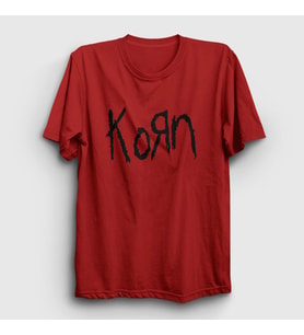 Presmono Unisex Sarı Logo Korn T-Shirt 92217tt (Kırmızı)