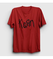 Presmono Unisex Sarı Logo Korn T-Shirt 92217tt (Kırmızı)