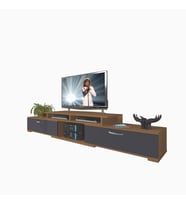 Decoraktiv Flex 130 Mdf Tv Ünitesi Tv Sehpası (Antrasit - Ceviz)