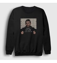 Presmono Unisex Beyaz Dean Winchester Jail Supernatural Sweatshirt 507851tt (Siyah)